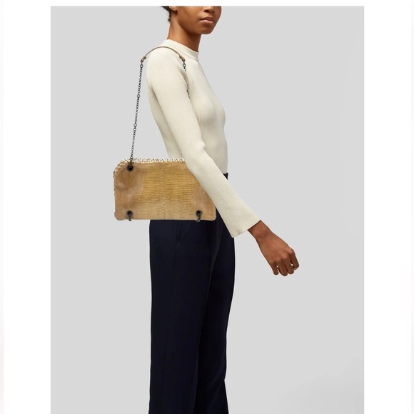 Bottega Veneta Handbags - Bottega Veneta Lizard Shoulder Bag With Matching Compact Mirror One Size